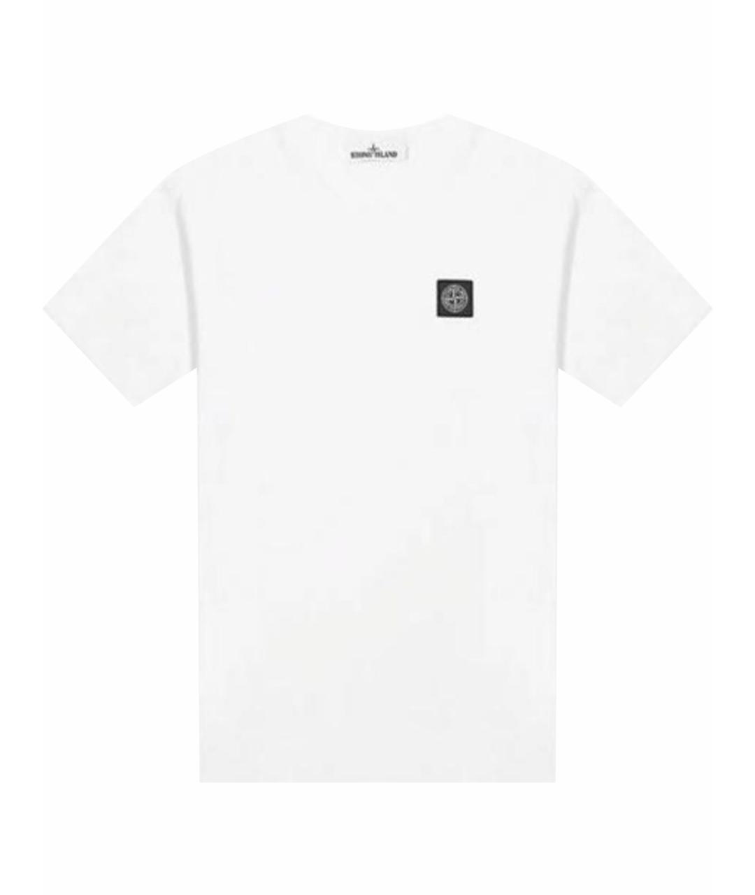 STONE ISLAND Белая хлопковая футболка, фото 1