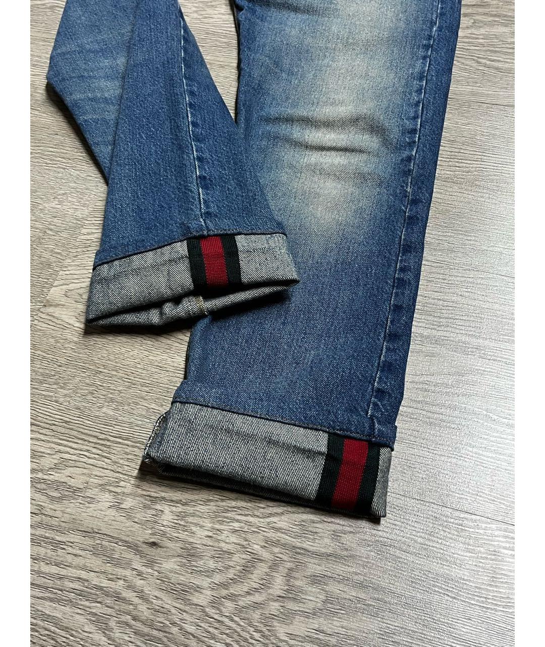 GUCCI Темно-синие хлопковые джинсы, фото 6