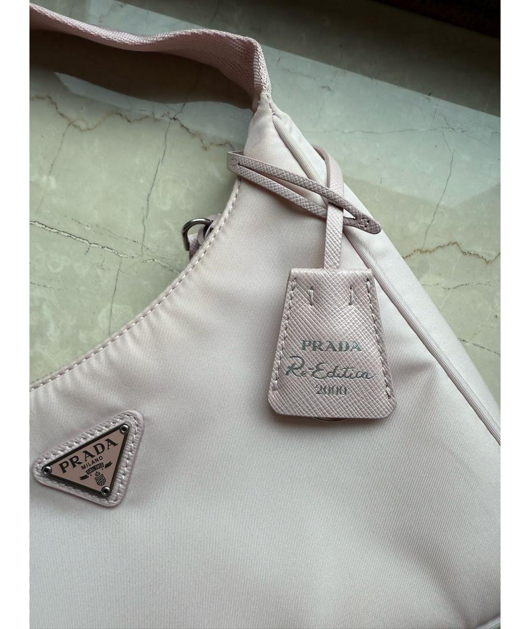 PRADA Розовая синтетическая сумка с короткими ручками, фото 5