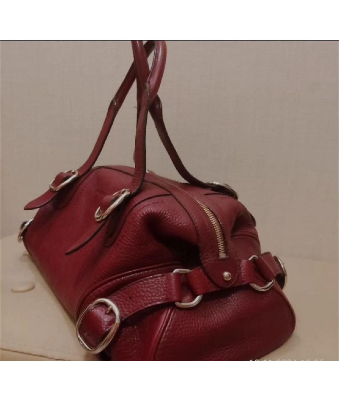 BURBERRY Бордовая кожаная сумка через плечо, фото 2