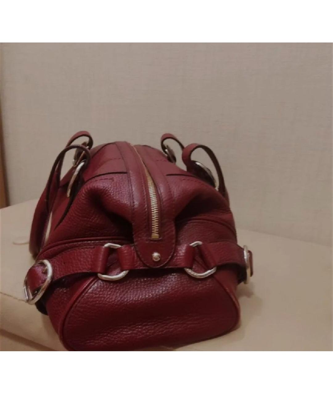 BURBERRY Бордовая кожаная сумка через плечо, фото 5