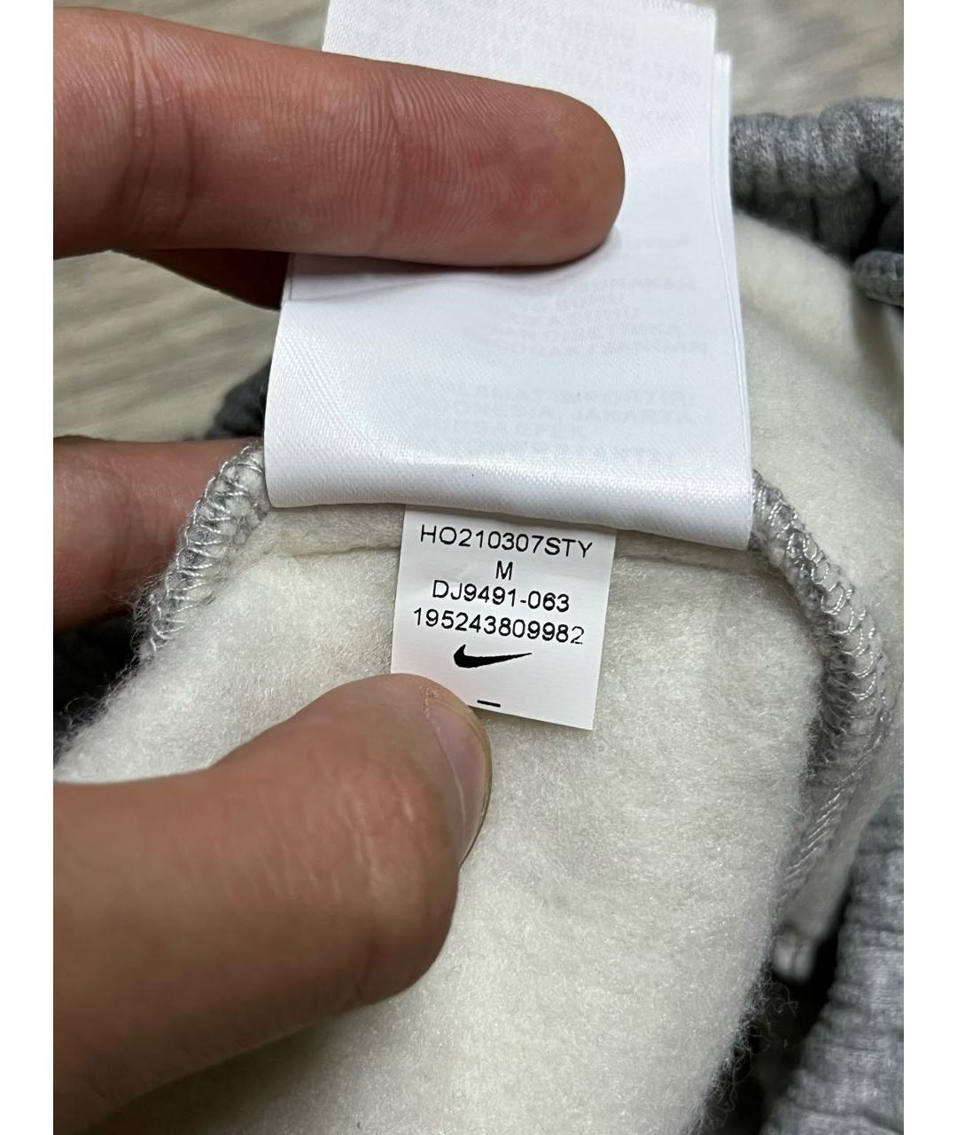 NIKE Серые хлопковые повседневные брюки, фото 8
