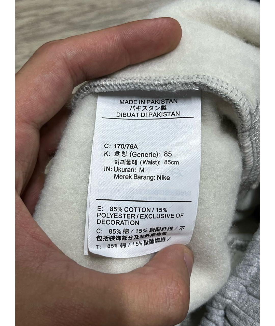 NIKE Серые хлопковые повседневные брюки, фото 6