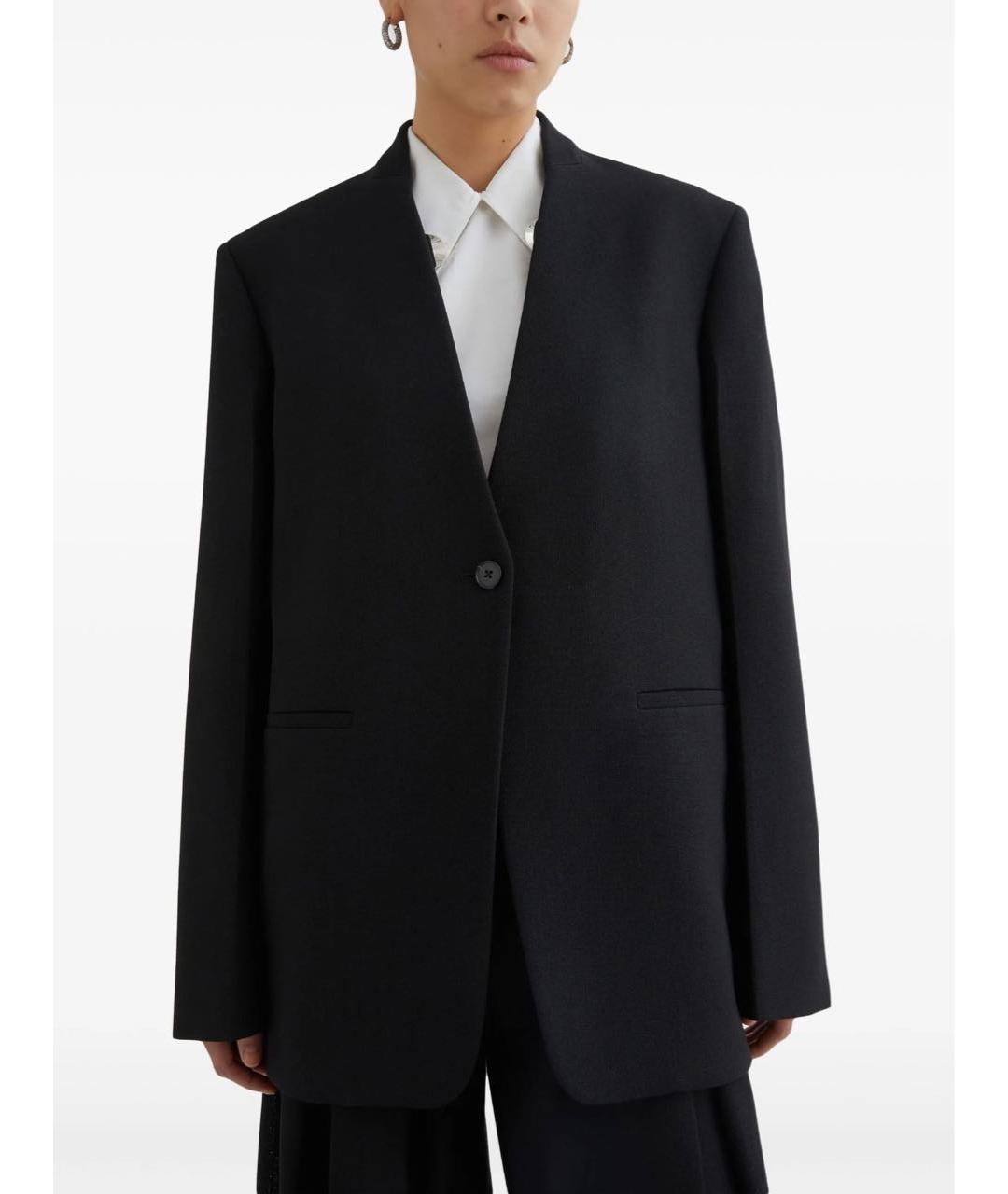JIL SANDER Черный шерстяной жакет/пиджак, фото 2