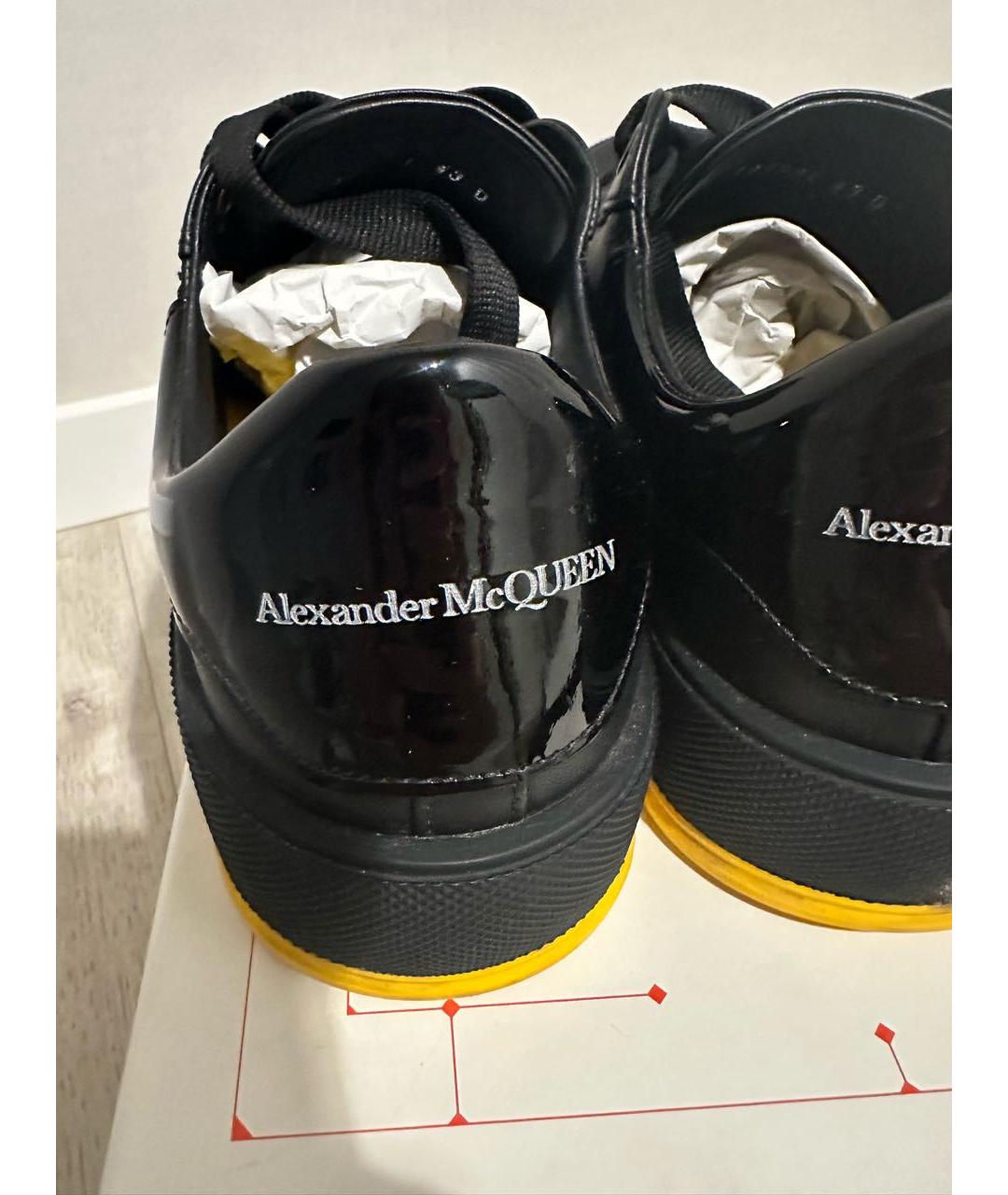 ALEXANDER MCQUEEN Черные кожаные низкие кроссовки / кеды, фото 4