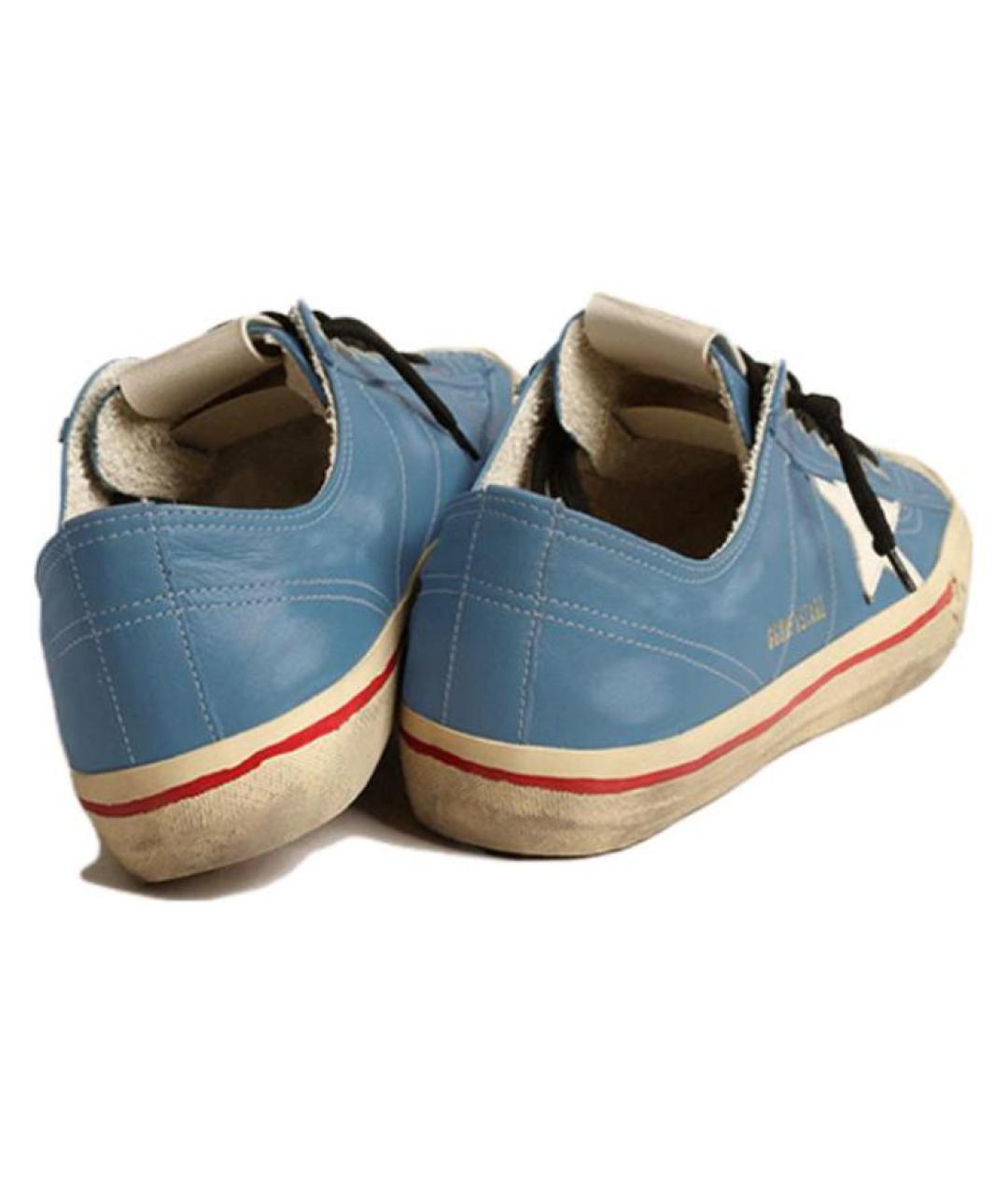 GOLDEN GOOSE DELUXE BRAND Синие кожаные низкие кроссовки / кеды, фото 4