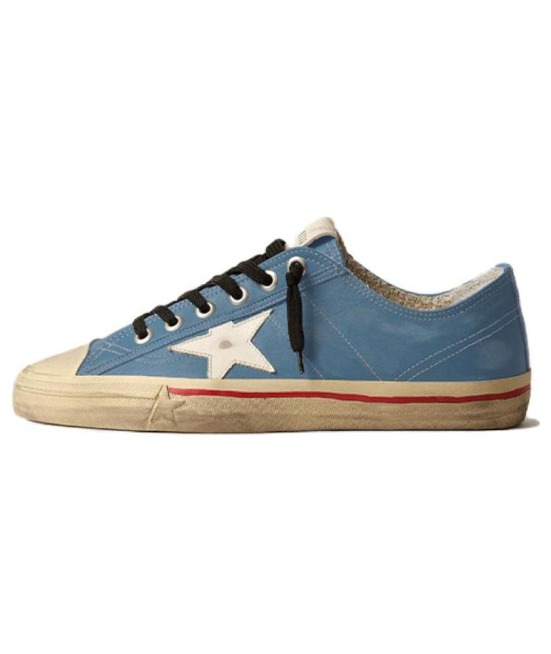 GOLDEN GOOSE DELUXE BRAND Синие кожаные низкие кроссовки / кеды, фото 2
