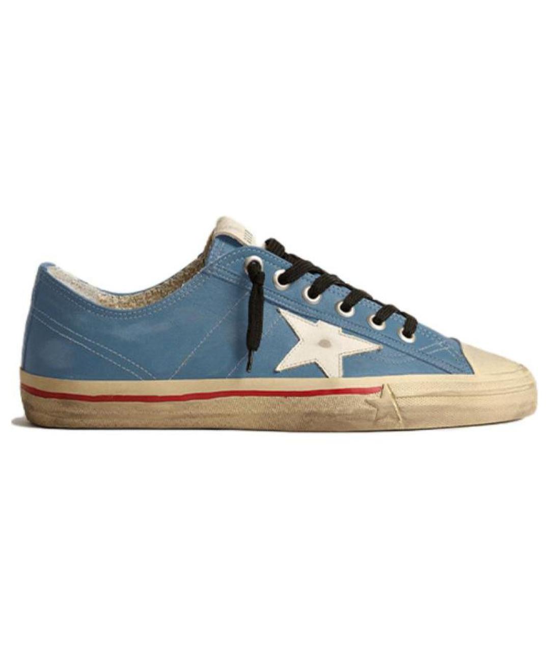 GOLDEN GOOSE DELUXE BRAND Синие кожаные низкие кроссовки / кеды, фото 1