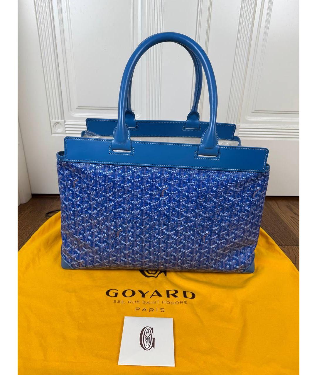 GOYARD Синяя кожаная сумка на плечо, фото 2
