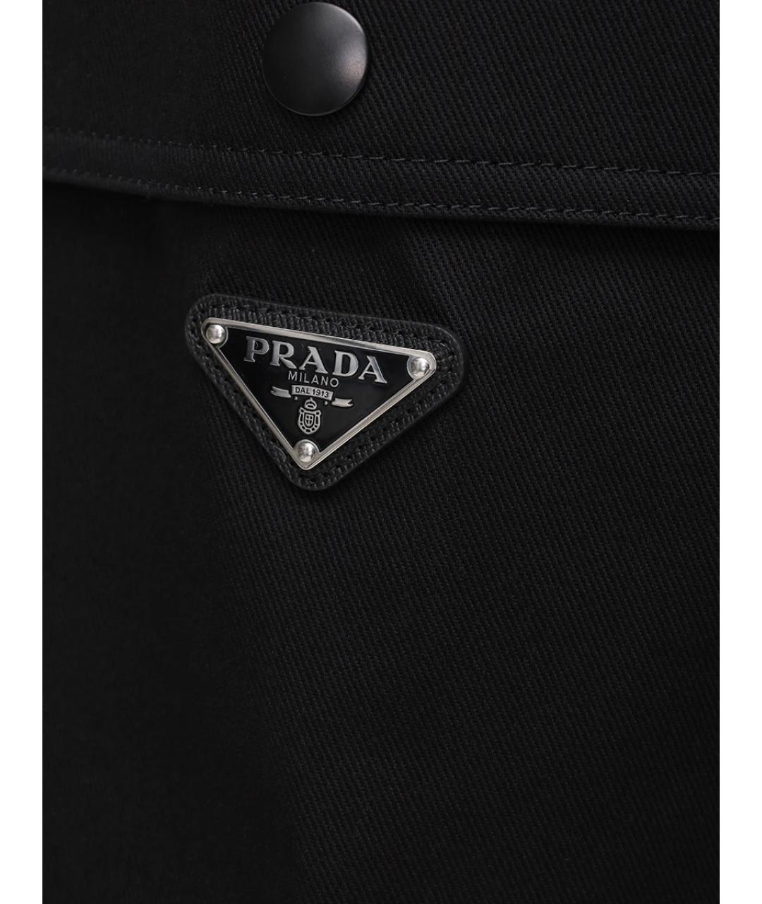 PRADA Черные хлопковые шорты, фото 5