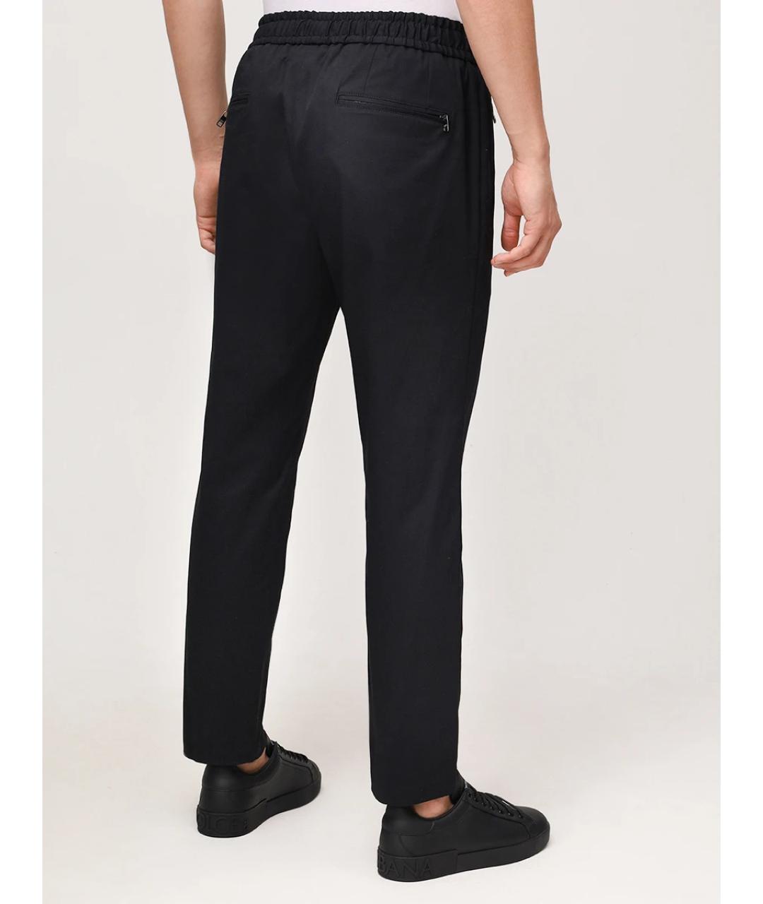 DOLCE&GABBANA Черные хлопковые повседневные брюки, фото 3