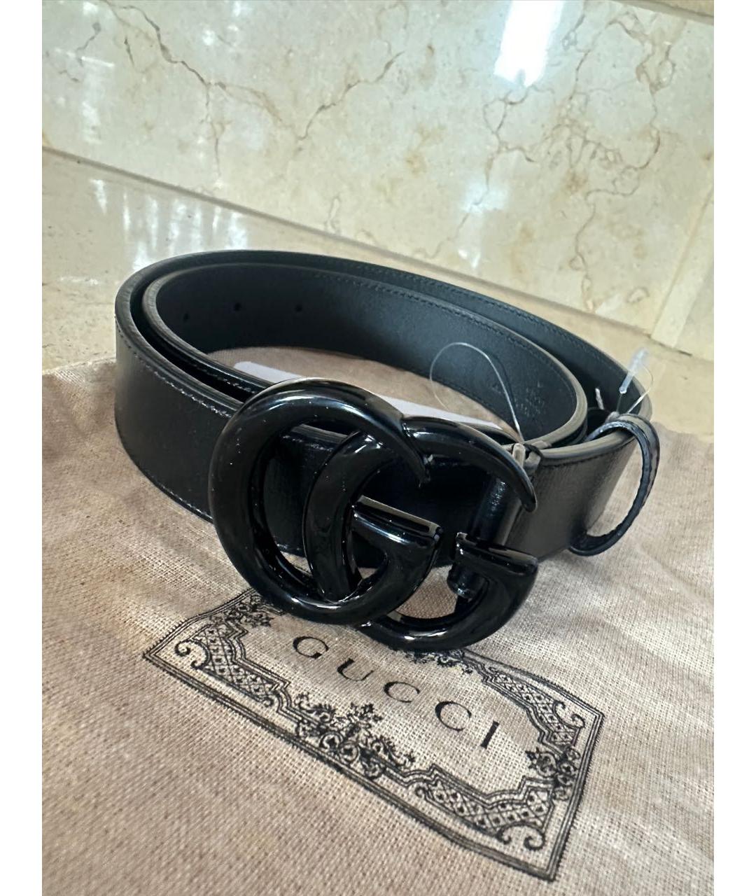GUCCI Черный кожаный ремень, фото 2