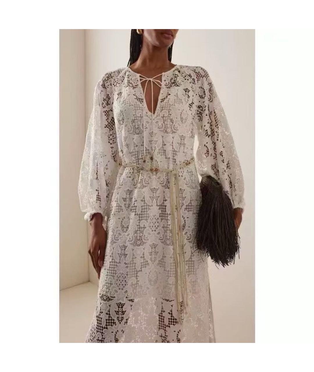 ZIMMERMANN Белое льняное повседневное платье, фото 6