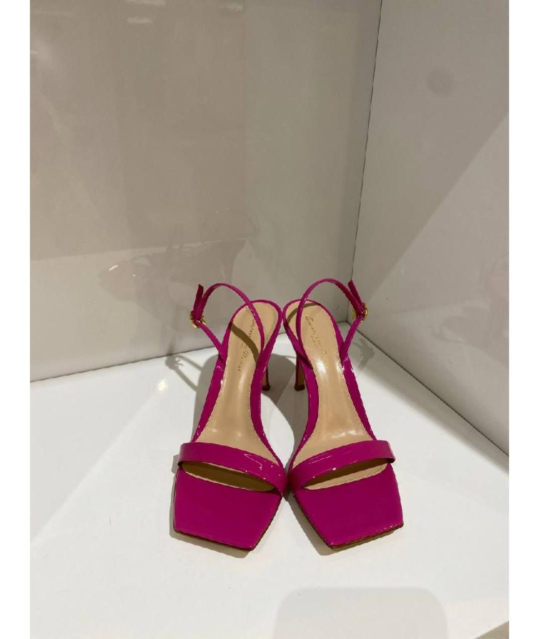 GIANVITO ROSSI Фуксия босоножки из лакированной кожи, фото 2