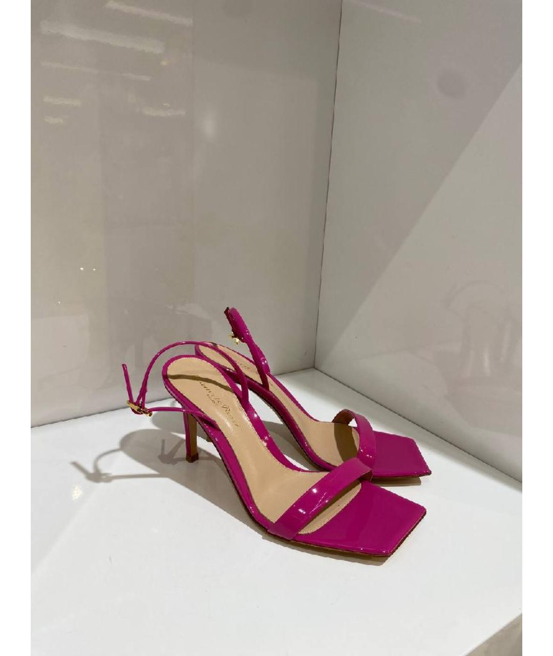 GIANVITO ROSSI Фуксия босоножки из лакированной кожи, фото 3