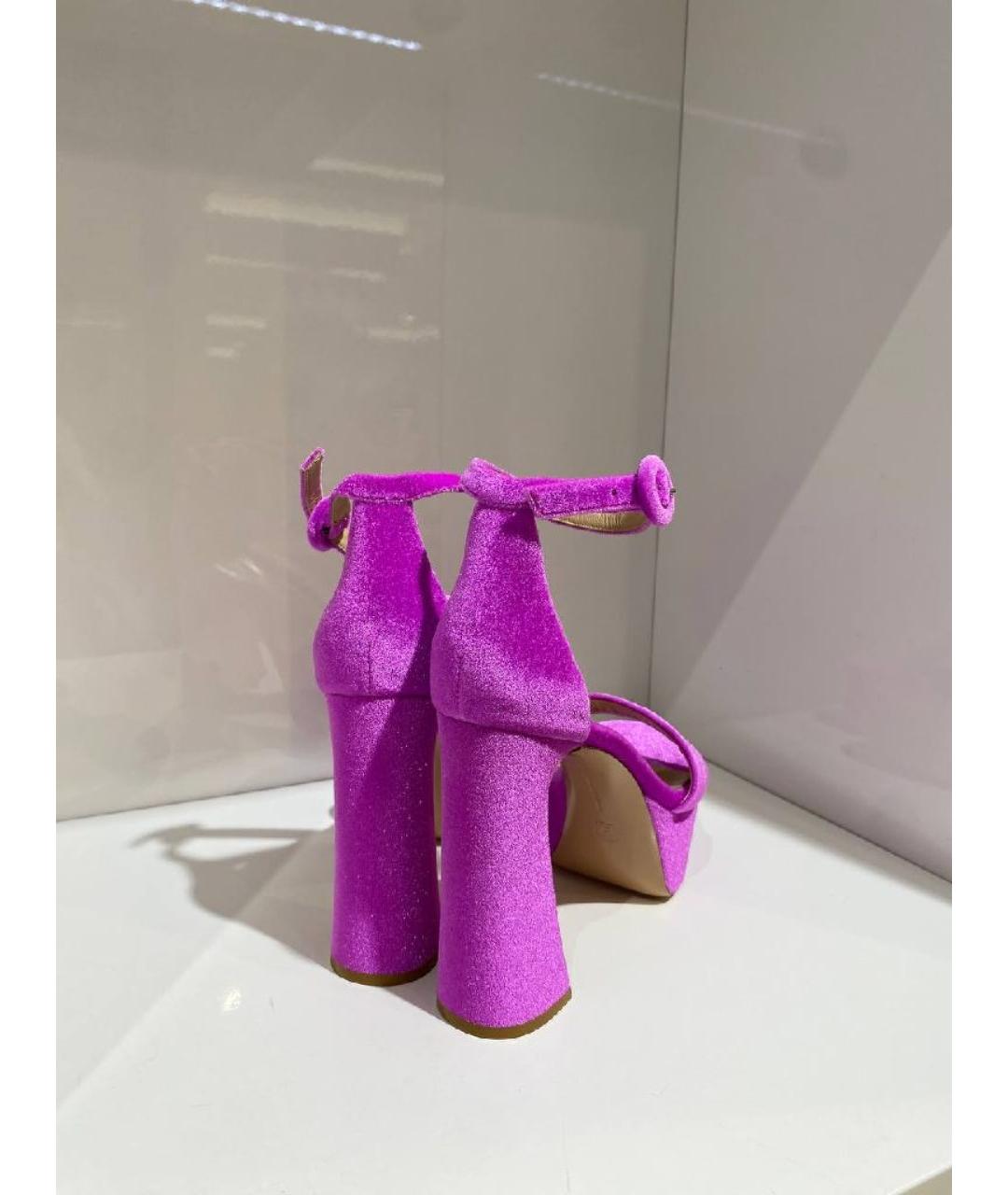 GIANVITO ROSSI Фиолетовые бархатные босоножки, фото 2