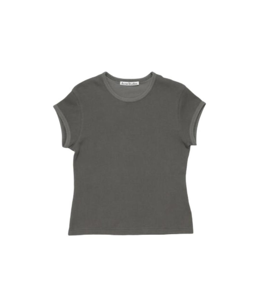 ACNE STUDIOS Антрацитовая хлопковая футболка, фото 1