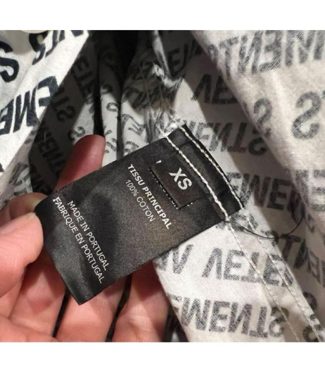 VETEMENTS Белая хлопковая блузы, фото 6