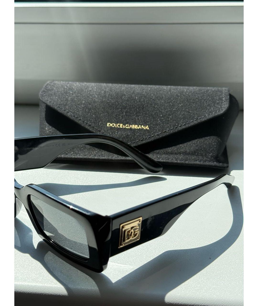 DOLCE&GABBANA Черные пластиковые солнцезащитные очки, фото 2