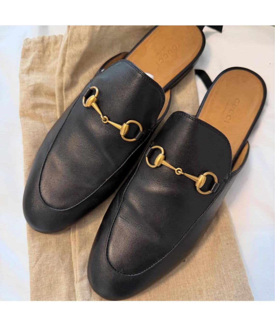 GUCCI Черные кожаные мюли, фото 5
