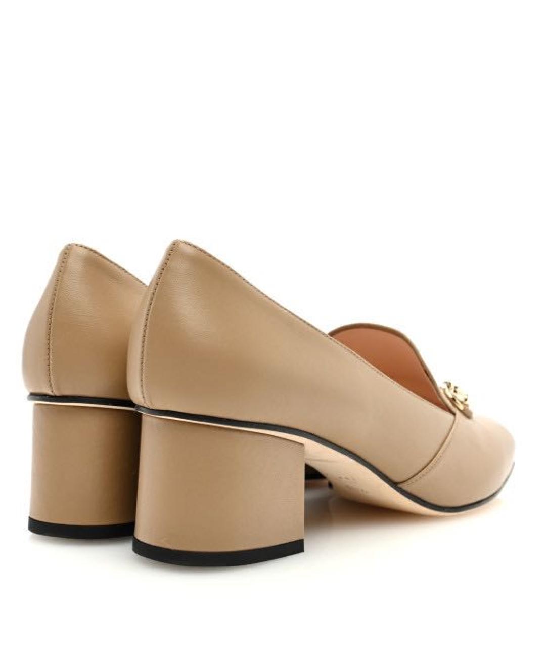 GUCCI Бежевые кожаные туфли, фото 4