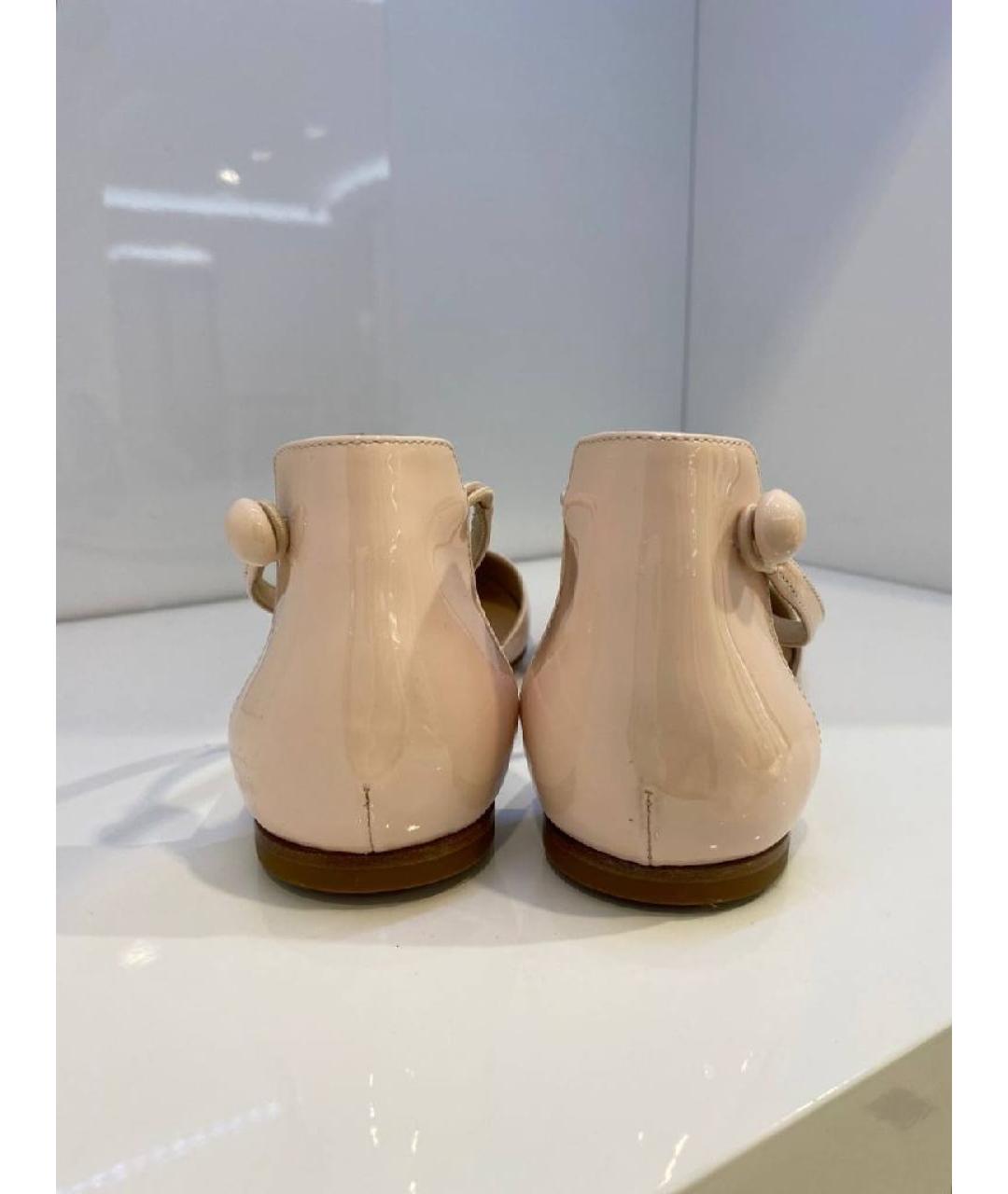 GIANVITO ROSSI Бежевые балетки из лакированной кожи, фото 3