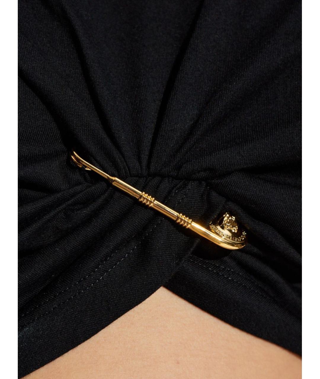 VERSACE Черная вискозная юбка мини, фото 5