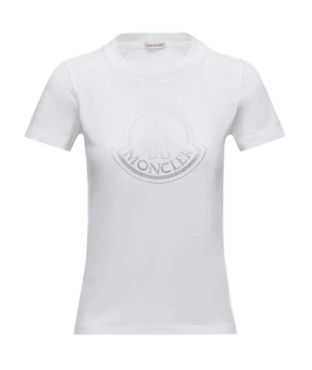 MONCLER Белая хлопковая футболка, фото 1