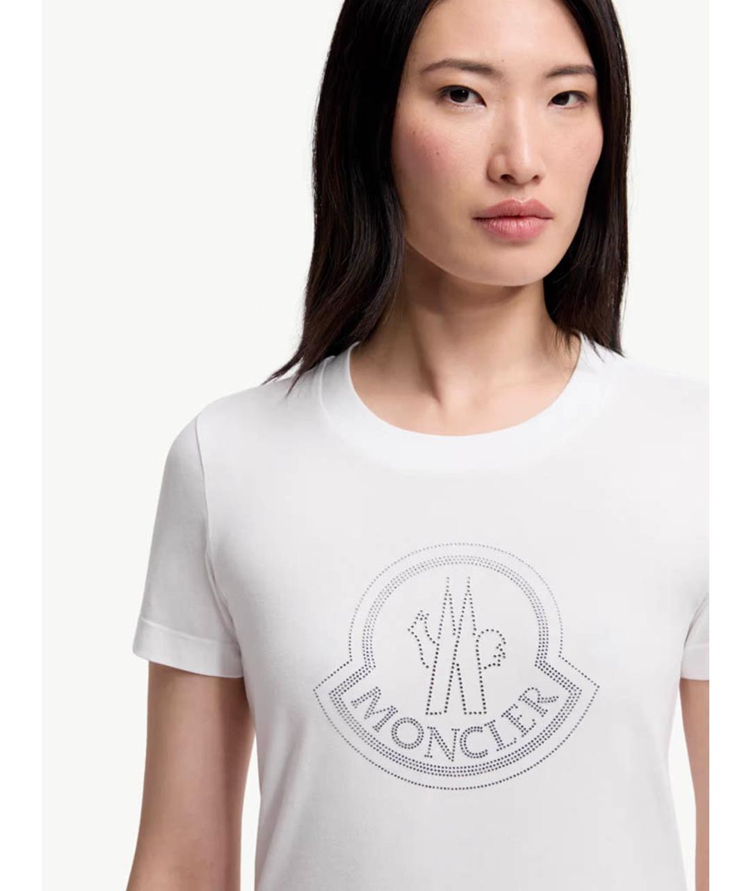MONCLER Белая хлопковая футболка, фото 6
