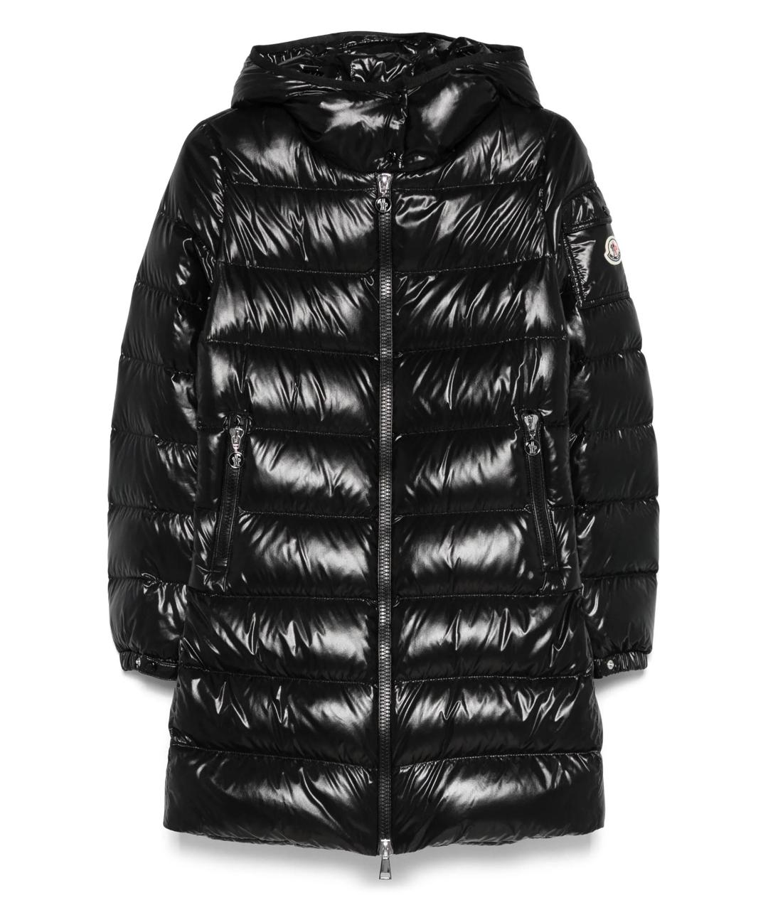 MONCLER Черный полиамидовый пуховик, фото 1