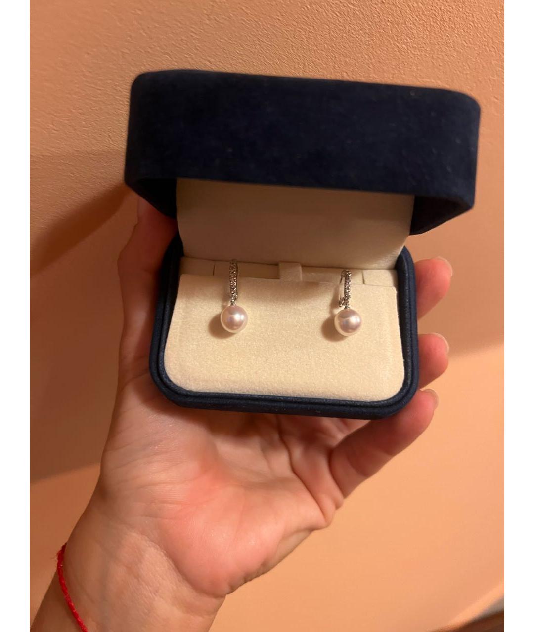 Mikimoto Белые жемчужные серьги, фото 2