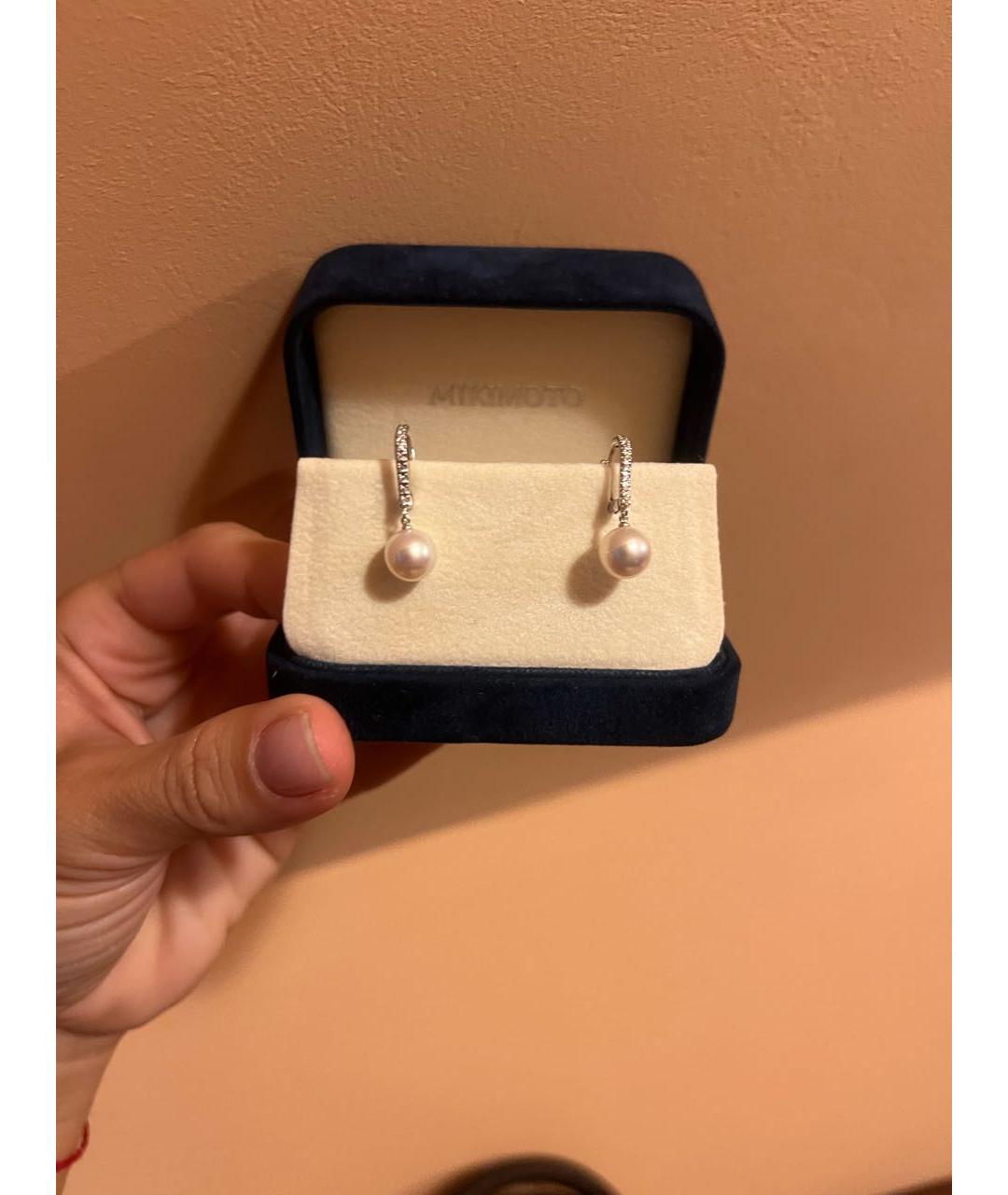Mikimoto Белые жемчужные серьги, фото 5