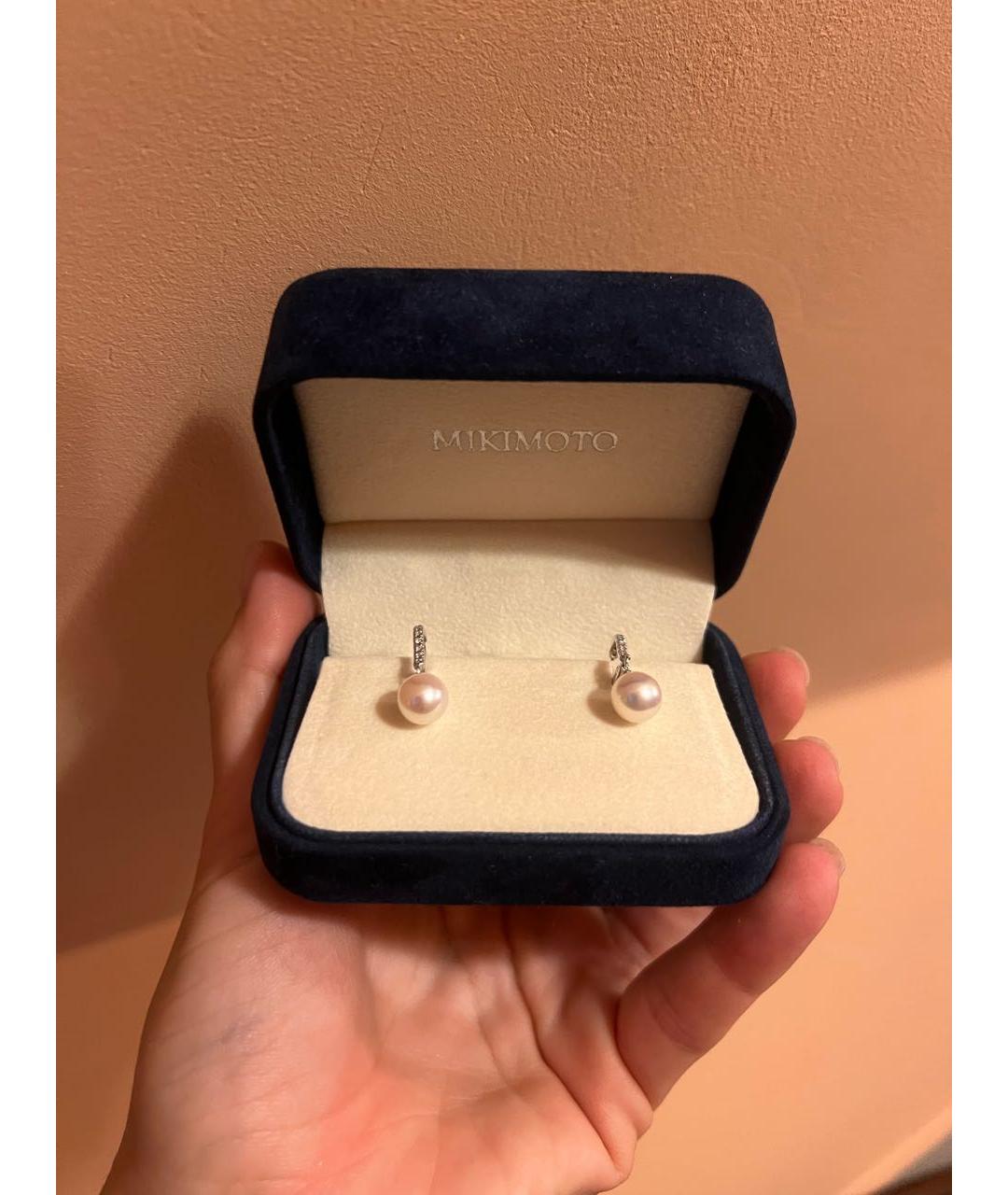 Mikimoto Белые жемчужные серьги, фото 3