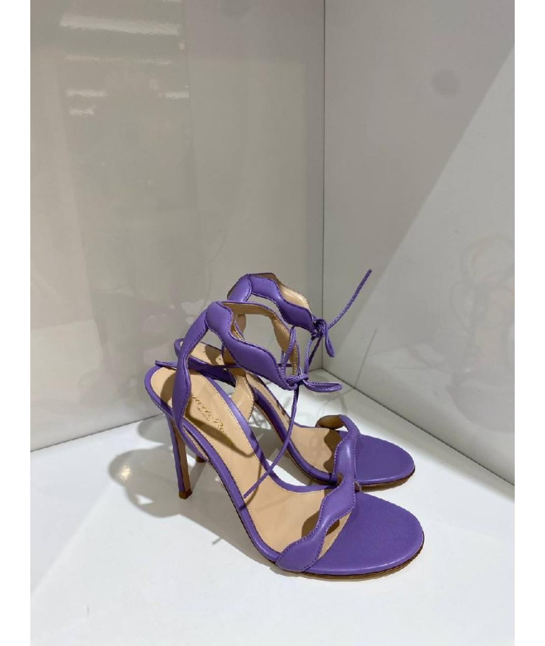 GIANVITO ROSSI Фиолетовые кожаные босоножки, фото 3