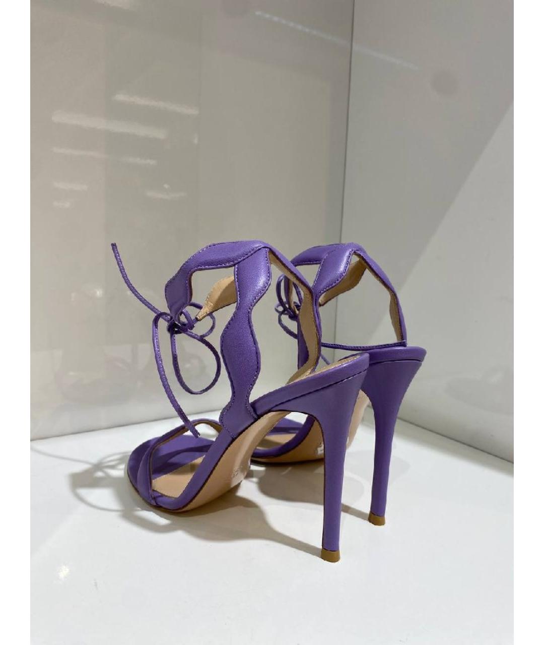 GIANVITO ROSSI Фиолетовые кожаные босоножки, фото 2