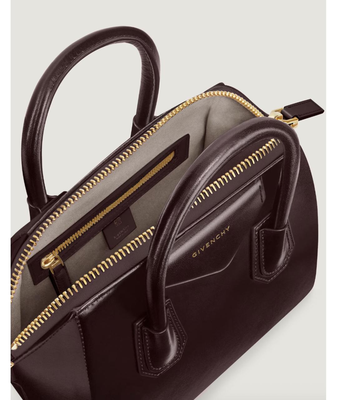 GIVENCHY Бордовая кожаная сумка тоут, фото 2