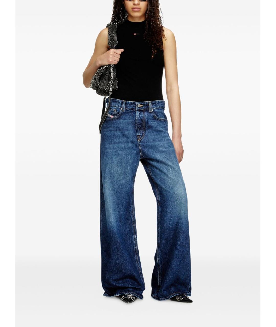 DIESEL Синие хлопковые прямые джинсы, фото 3