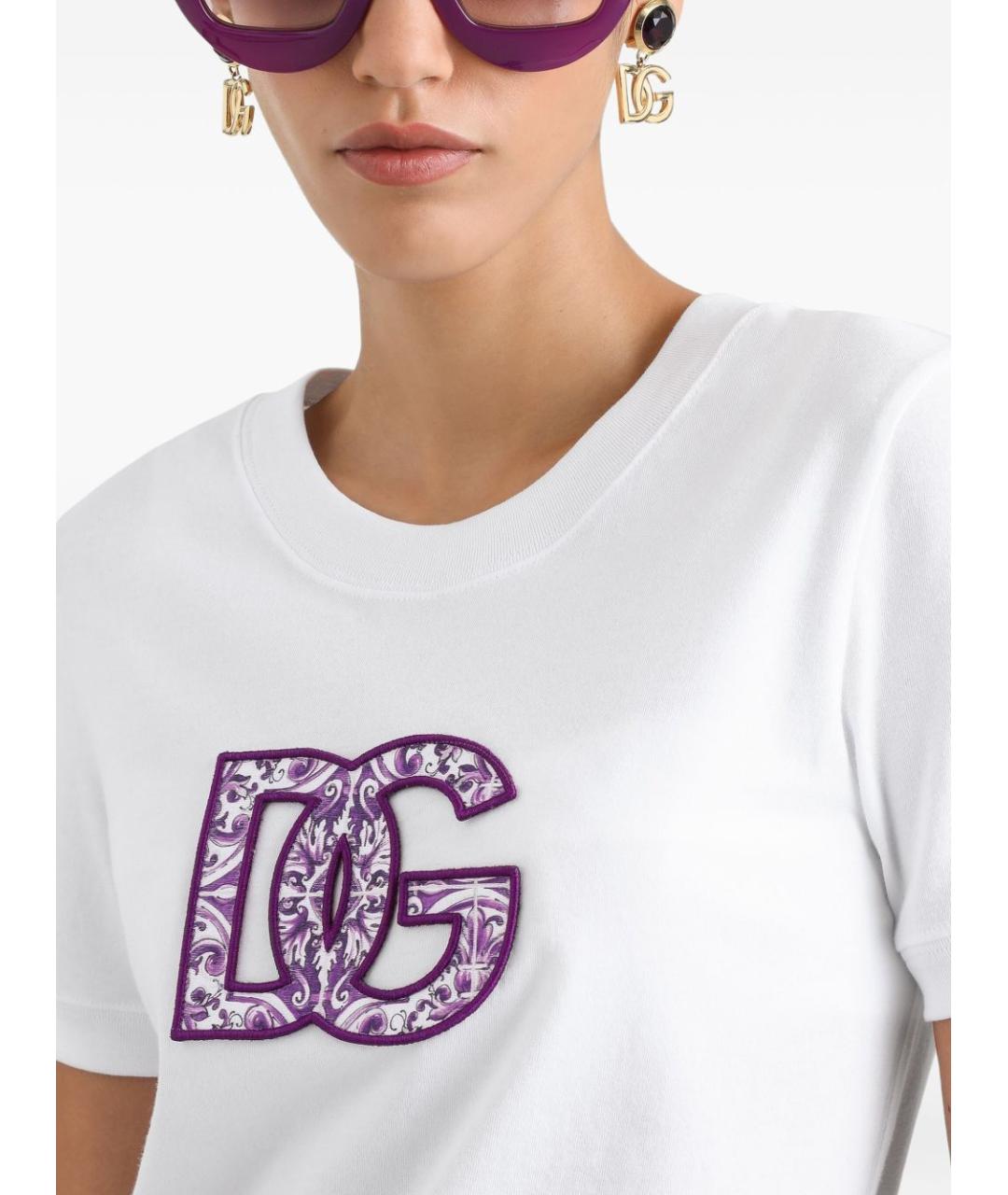 DOLCE&GABBANA Белая хлопковая футболка, фото 3