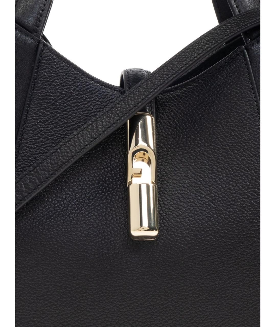 FURLA Черная кожаная сумка тоут, фото 2