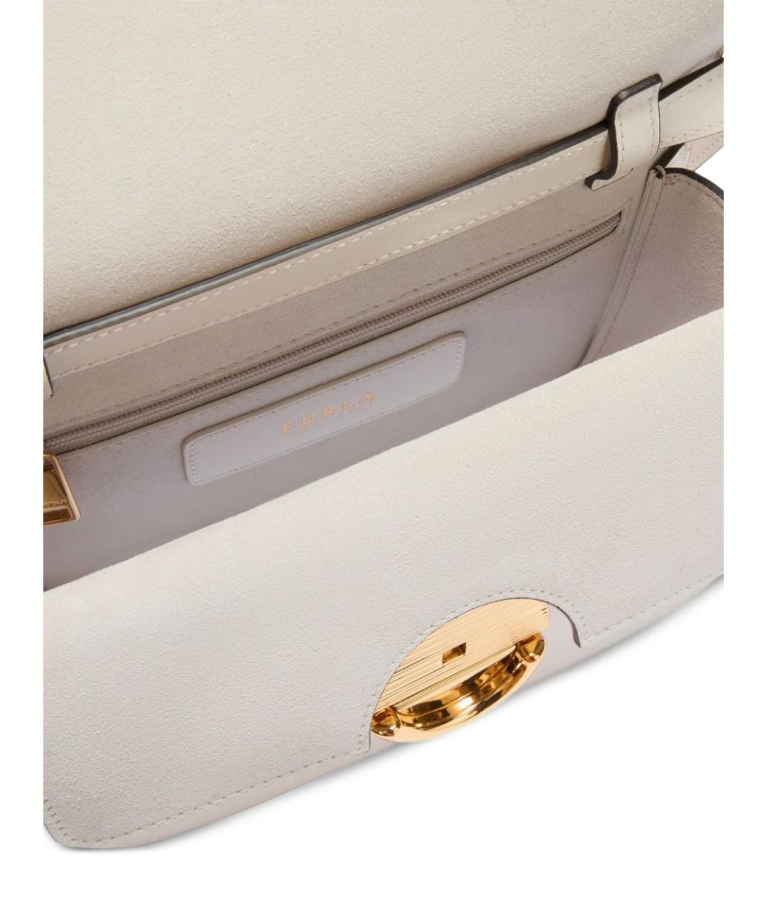 FURLA Белая кожаная сумка через плечо, фото 4