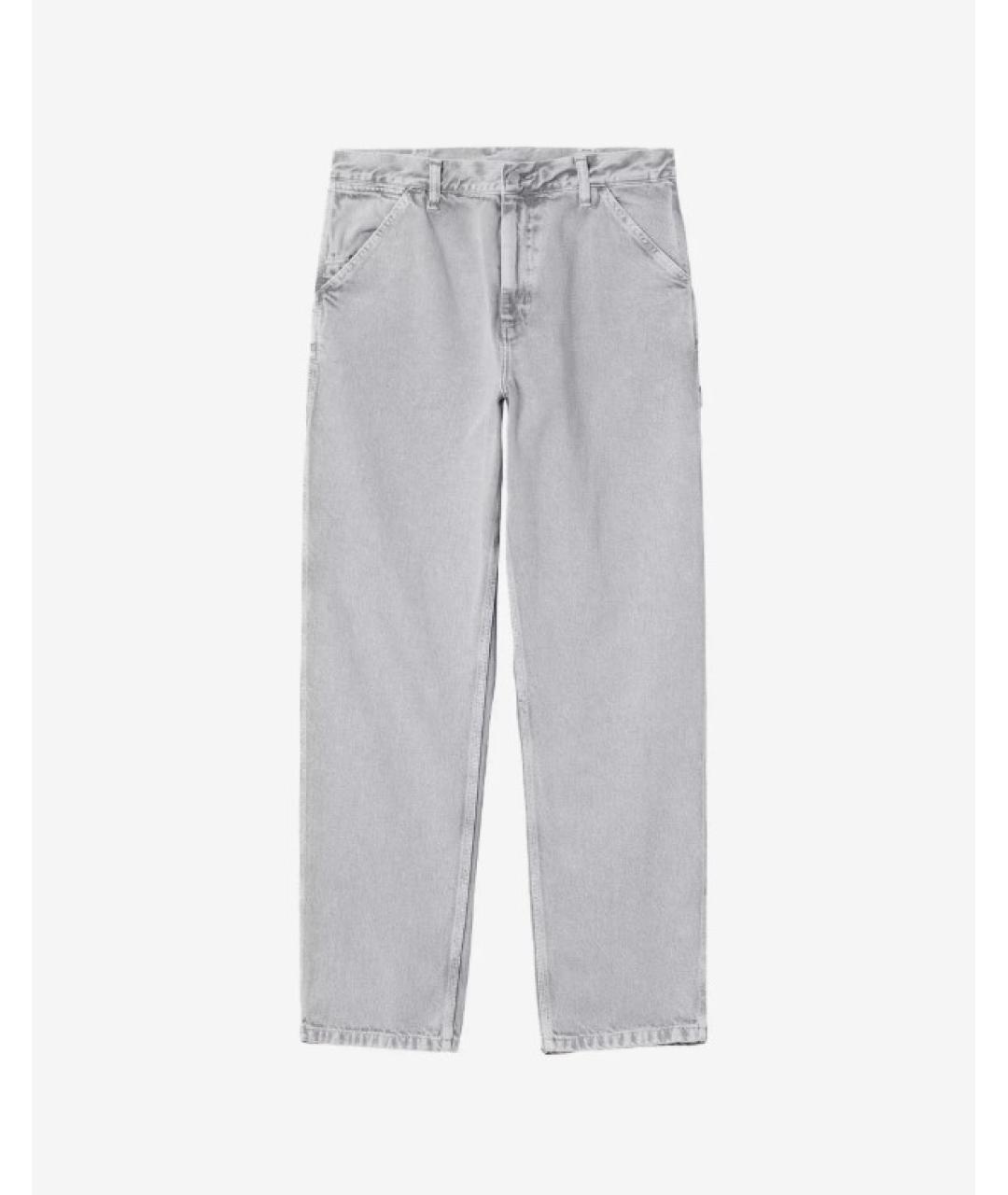CARHARTT WIP Голубые хлопковые прямые джинсы, фото 4