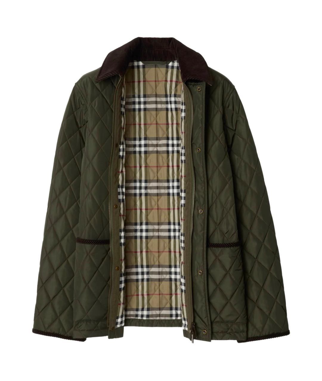 BURBERRY Зеленая полиэстеровая куртка, фото 2