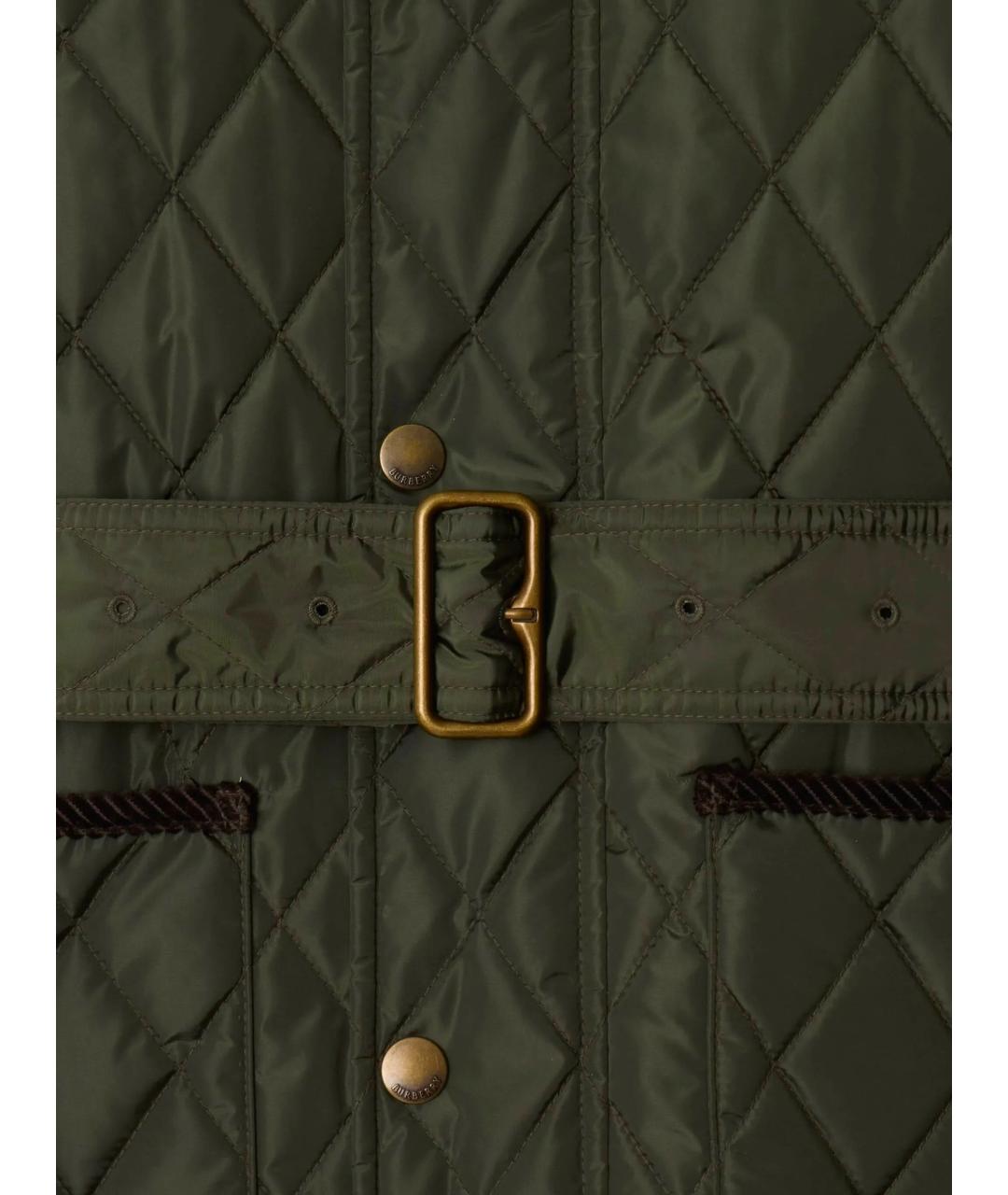 BURBERRY Зеленая полиэстеровая куртка, фото 3