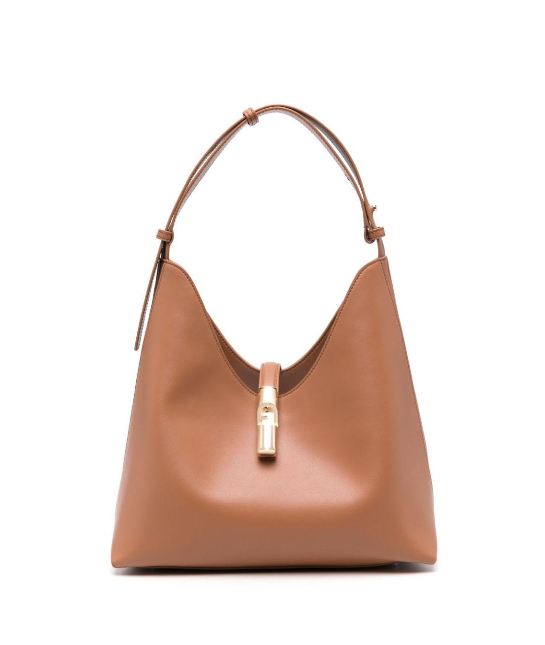 FURLA Бежевая кожаная сумка через плечо, фото 1