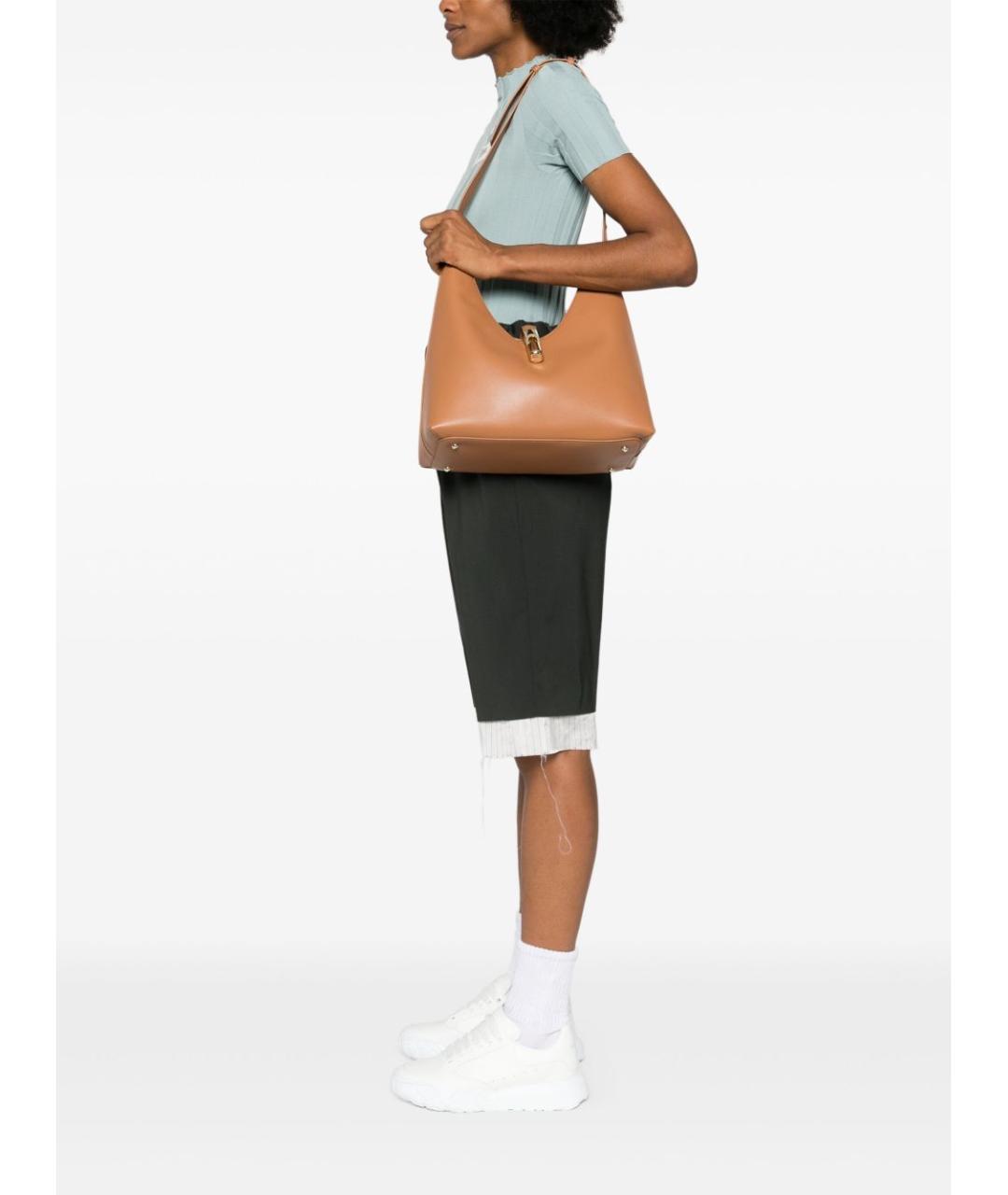 FURLA Бежевая кожаная сумка через плечо, фото 3