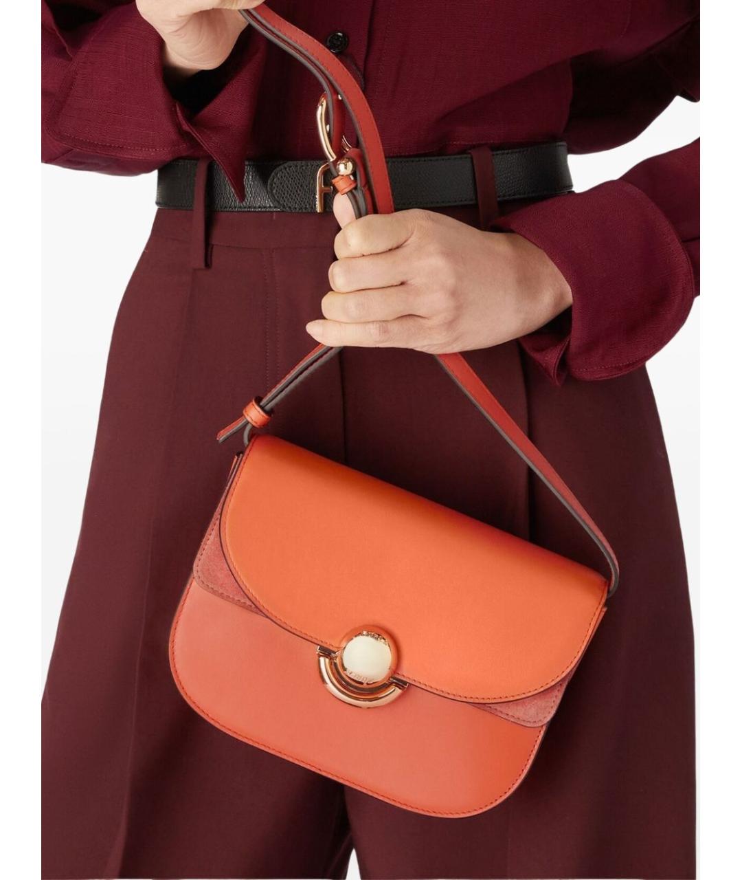 FURLA Оранжевая кожаная сумка тоут, фото 2