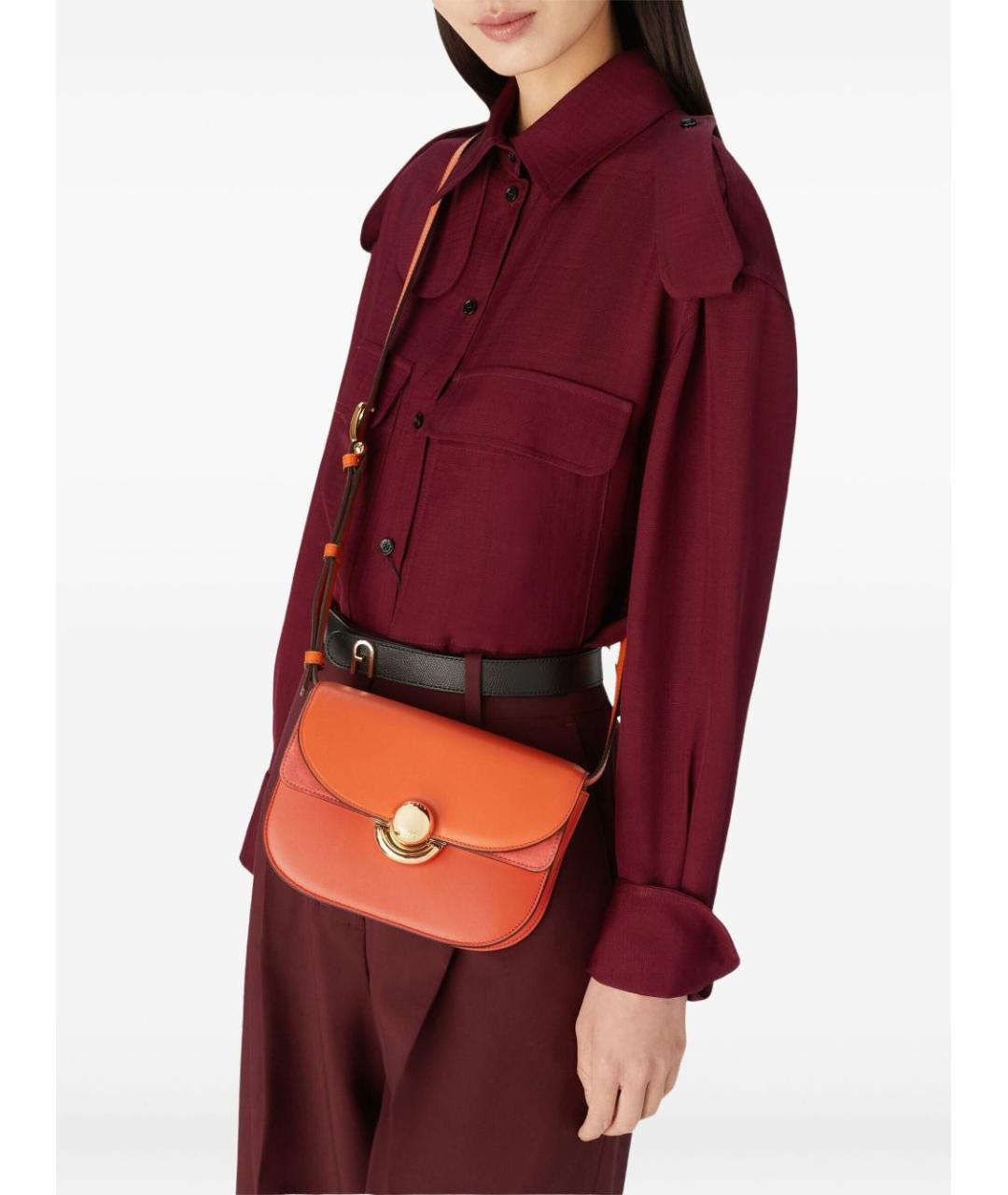 FURLA Оранжевая кожаная сумка тоут, фото 3