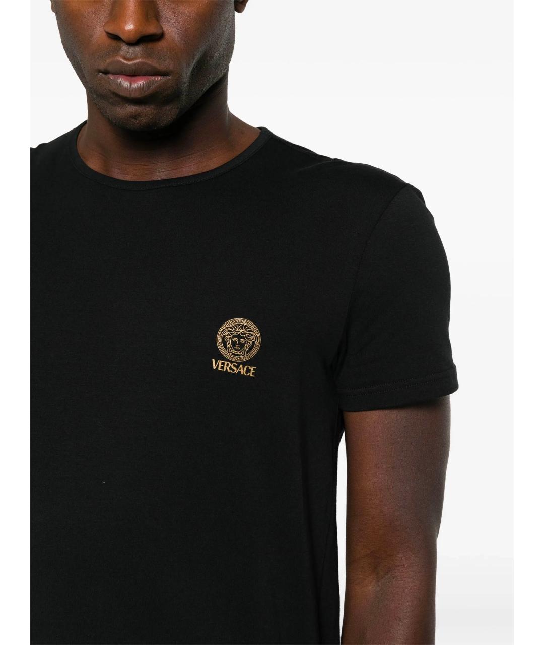 VERSACE Черная хлопковая футболка, фото 5