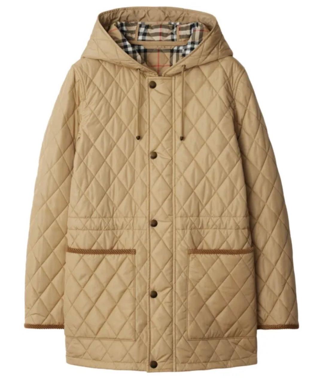 BURBERRY Бежевая полиамидовая куртка, фото 7