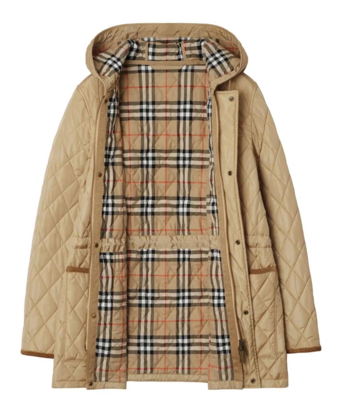 BURBERRY Бежевая полиамидовая куртка, фото 2